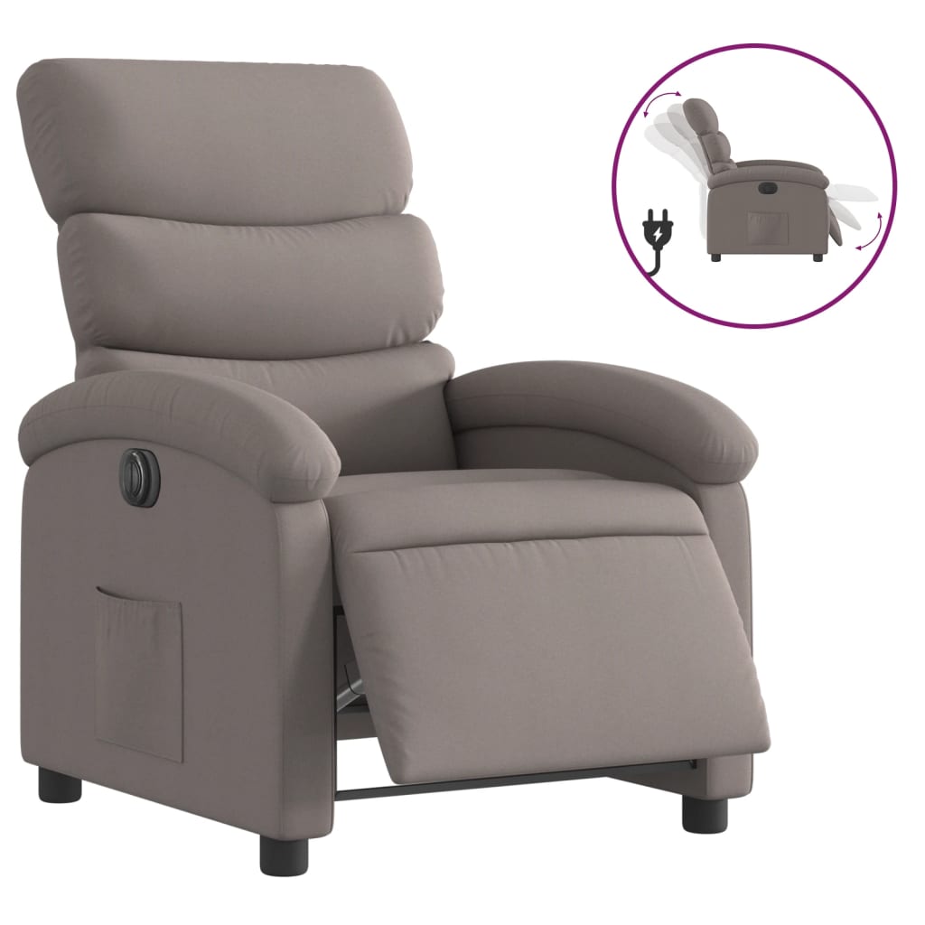 Fauteuil inclinable électrique Taupe Tissu - XIOS