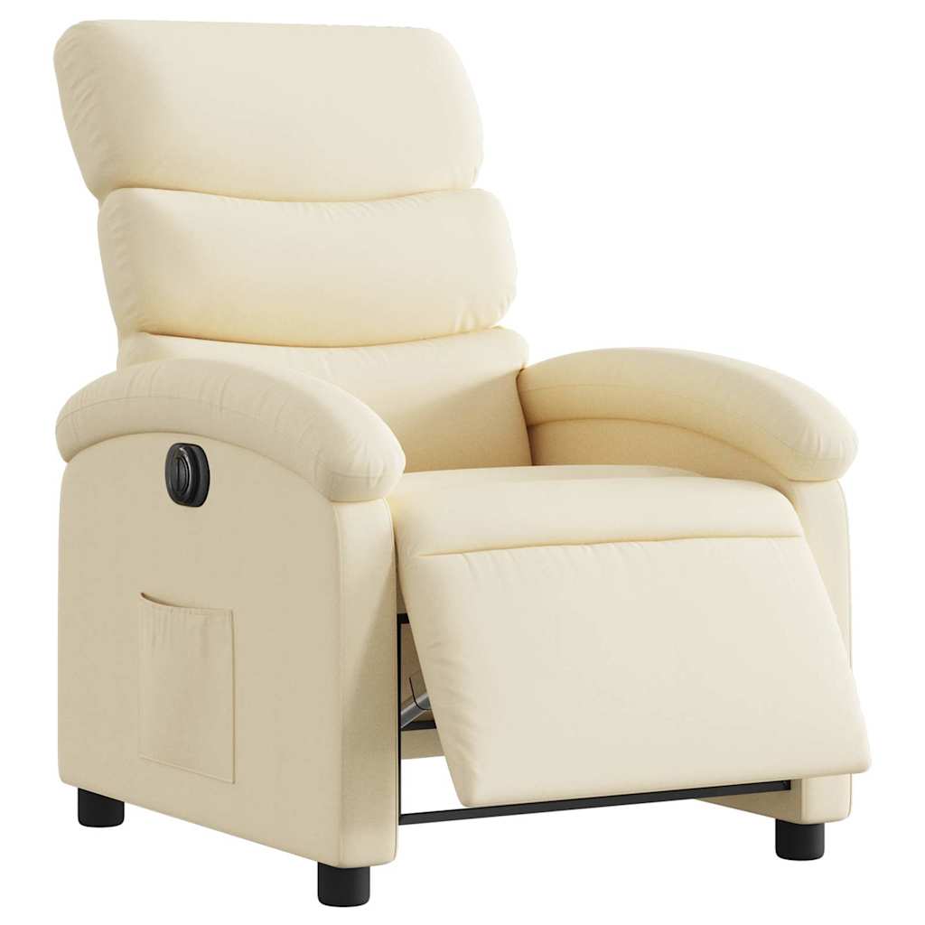 Fauteuil inclinable électrique Crème Tissu - XIOS