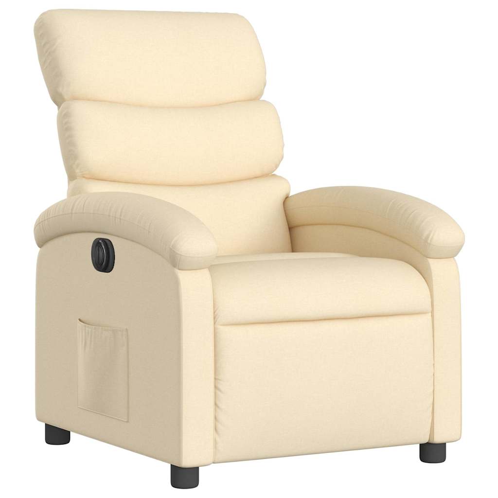 Fauteuil inclinable électrique Crème Tissu - XIOS