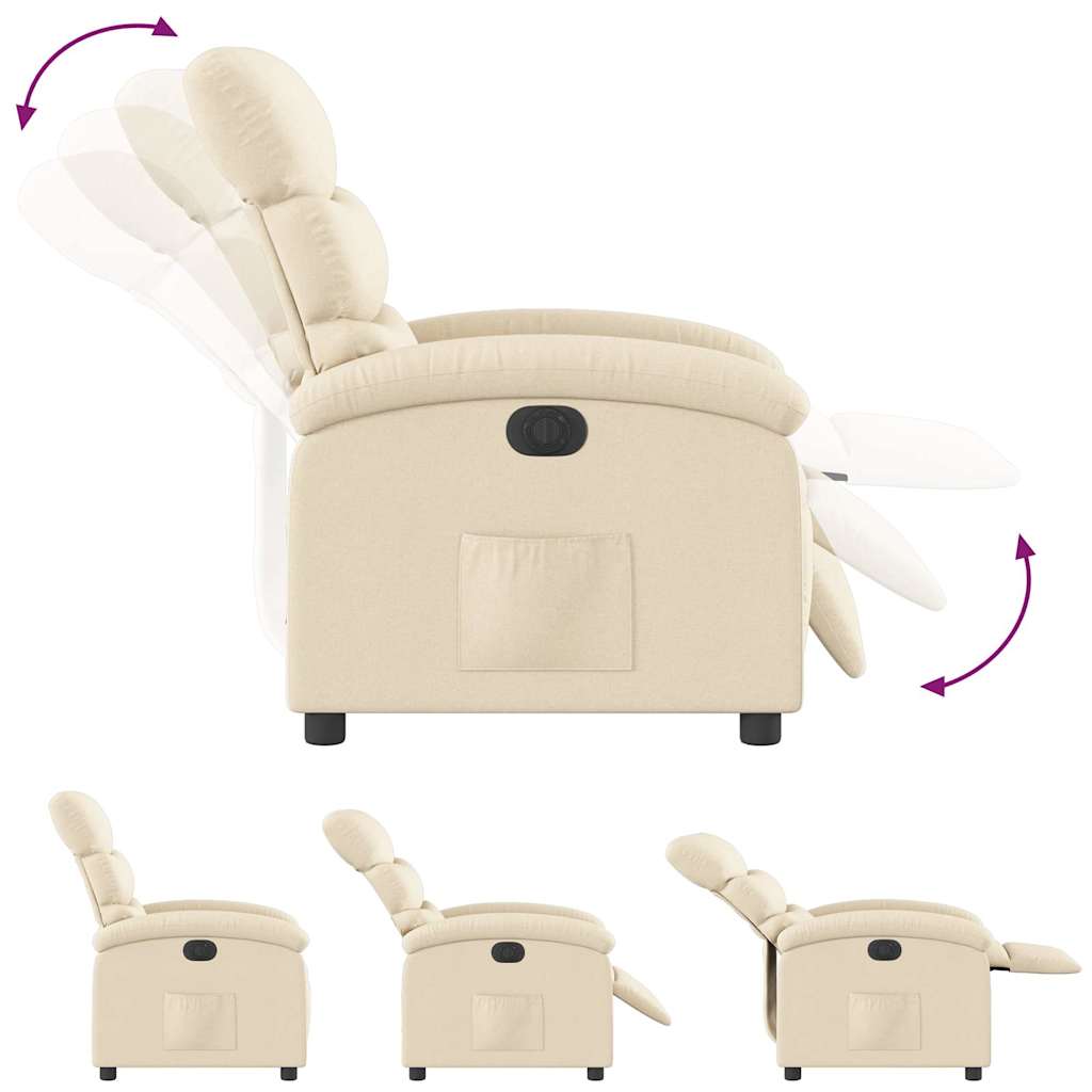 Fauteuil inclinable électrique Crème Tissu - XIOS