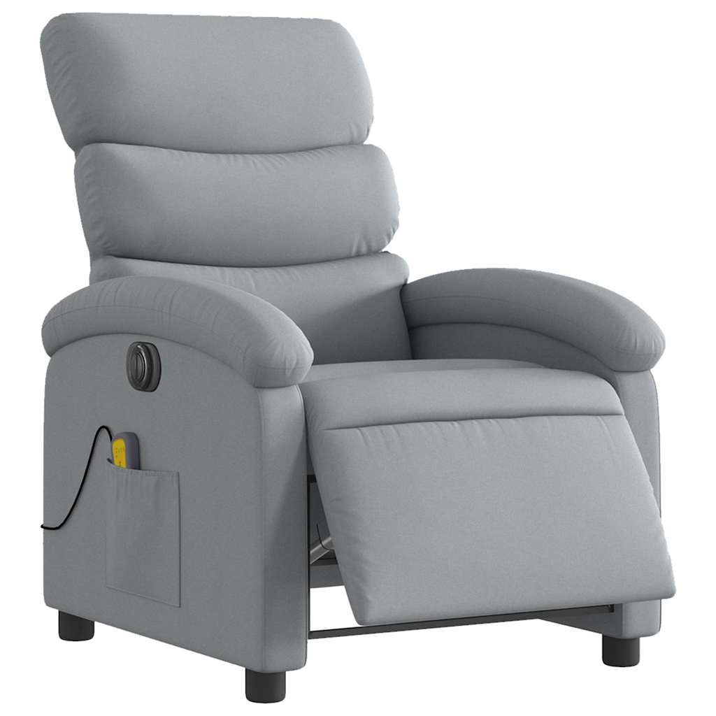Fauteuil de massage inclinable électrique gris clair tissu - XIOS