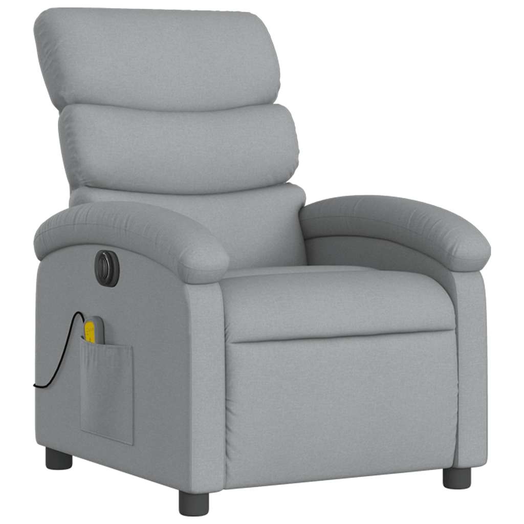 Fauteuil de massage inclinable électrique gris clair tissu - XIOS