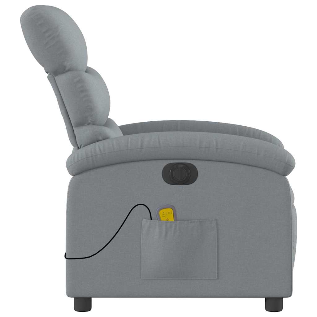 Fauteuil de massage inclinable électrique gris clair tissu - XIOS