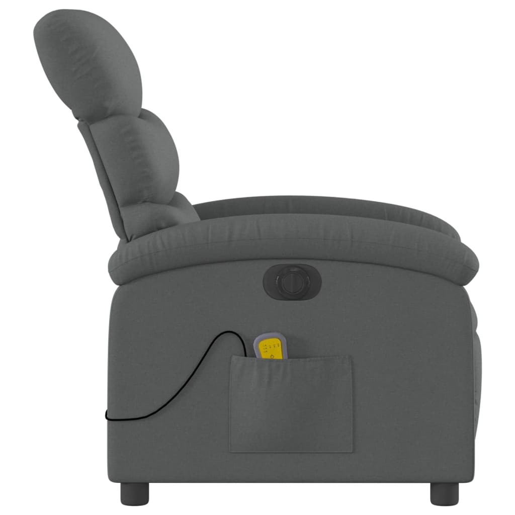 Fauteuil inclinable de massage électrique gris foncé tissu - XIOS