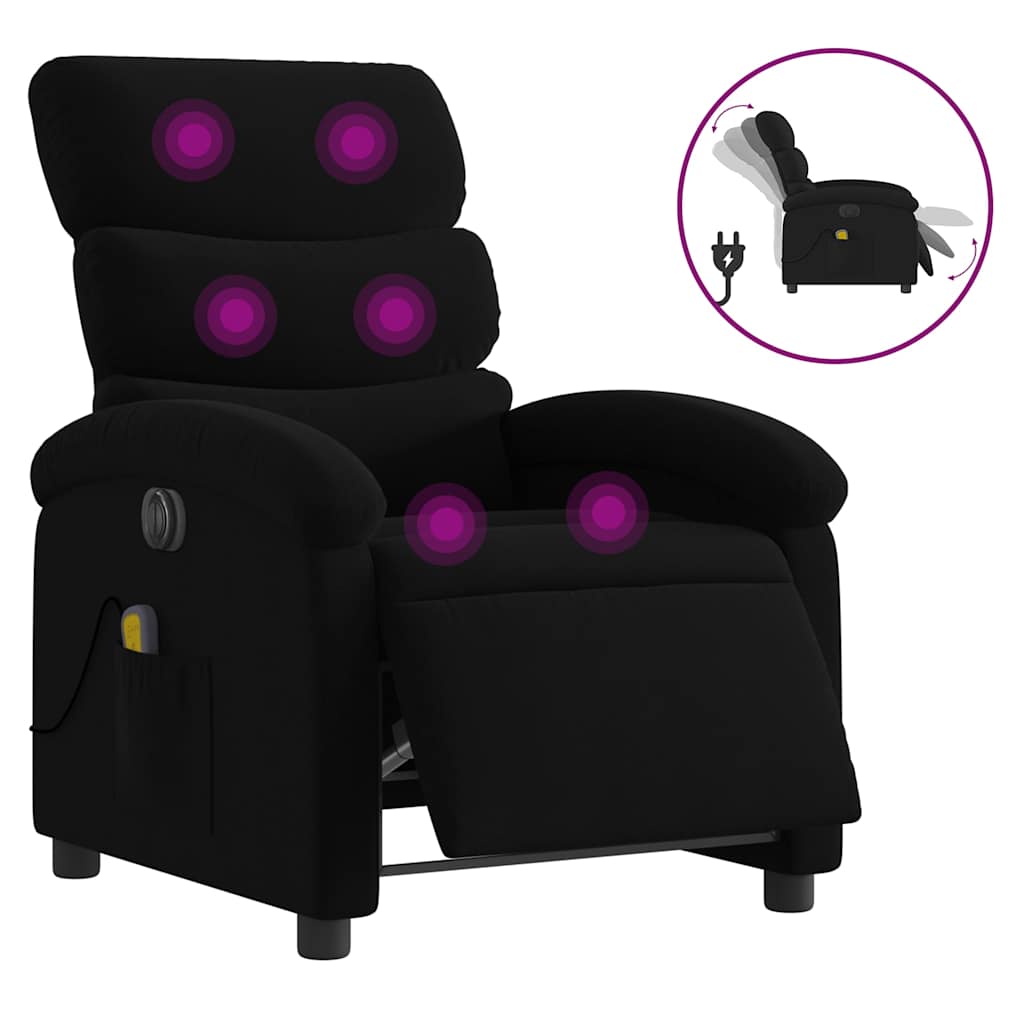 Fauteuil de massage inclinable électrique Noir Tissu - XIOS