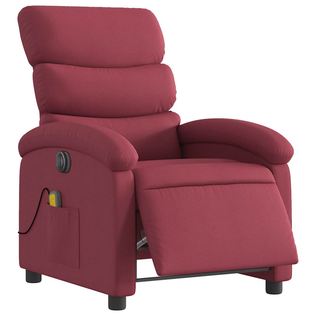 Fauteuil de massage inclinable électrique Rouge bordeaux Tissu - XIOS