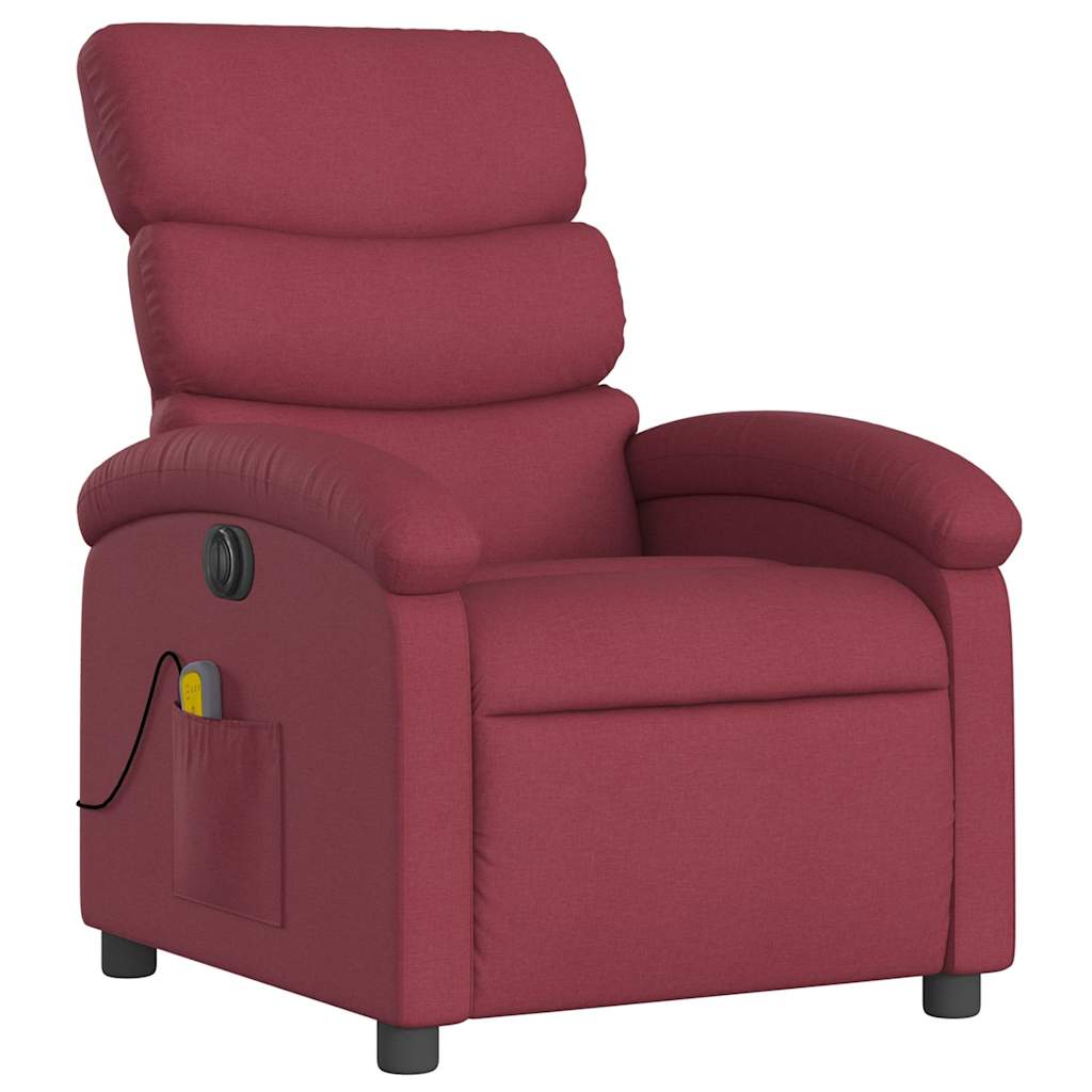 Fauteuil de massage inclinable électrique Rouge bordeaux Tissu - XIOS