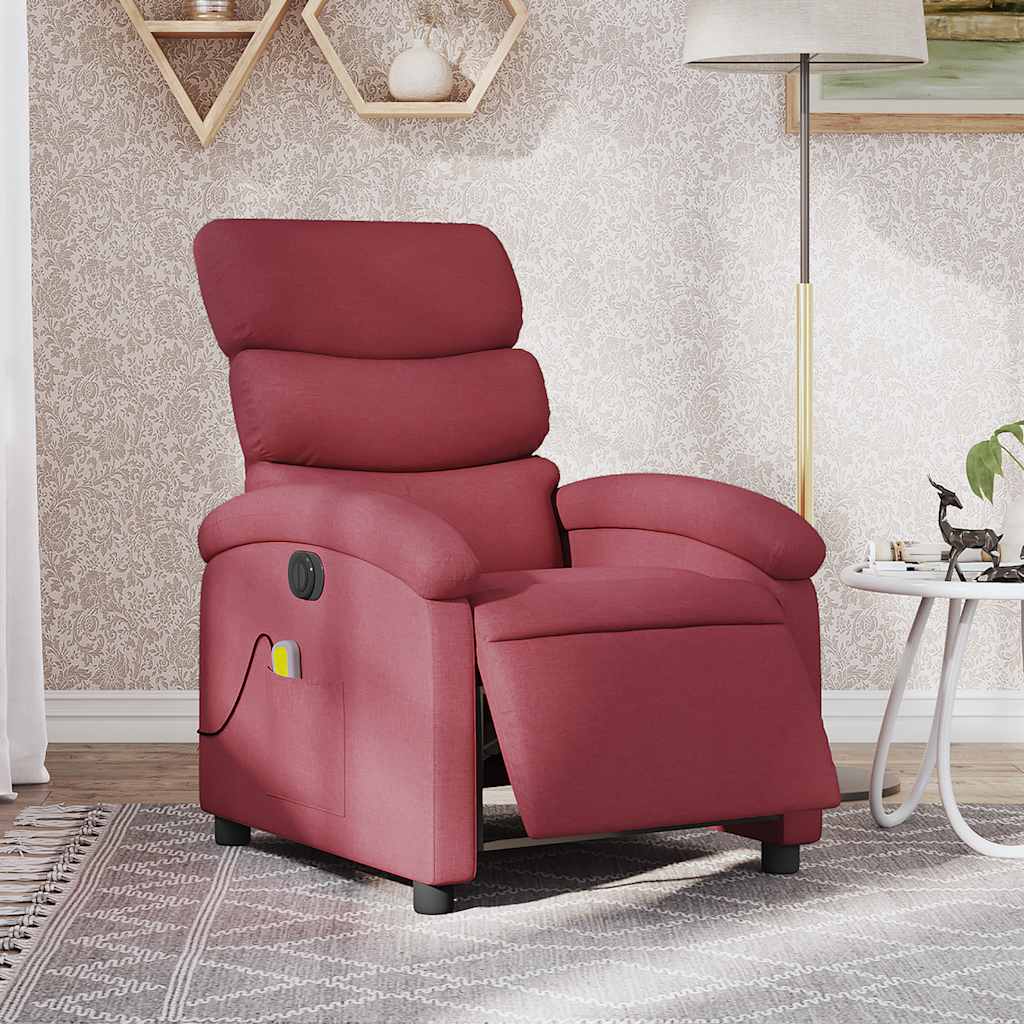 Fauteuil de massage inclinable électrique Rouge bordeaux Tissu - XIOS