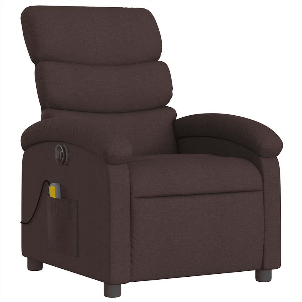 Fauteuil de massage inclinable électrique Marron foncé Tissu - XIOS