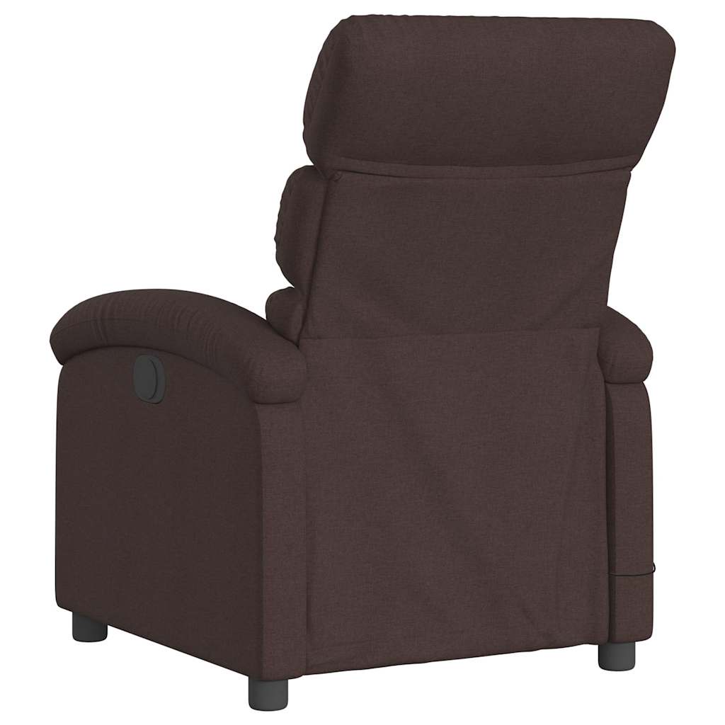 Fauteuil de massage inclinable électrique Marron foncé Tissu - XIOS