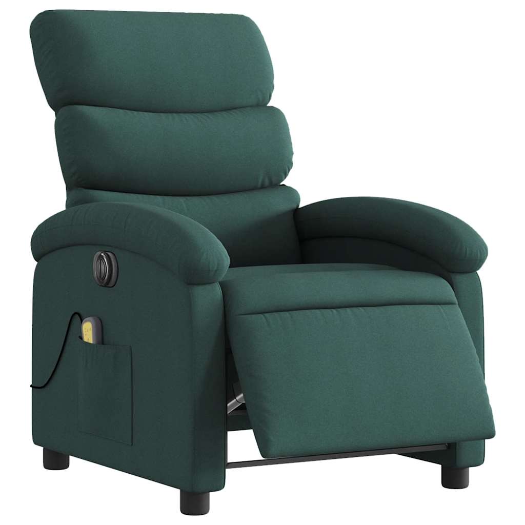 Fauteuil de massage inclinable électrique Vert foncé Tissu - XIOS