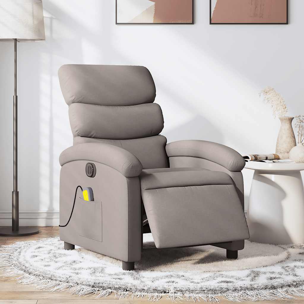 Fauteuil de massage inclinable électrique Taupe Tissu - XIOS