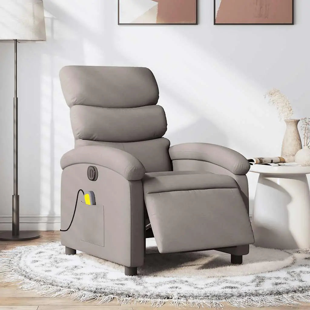 Fauteuil de massage inclinable électrique Taupe Tissu - XIOS