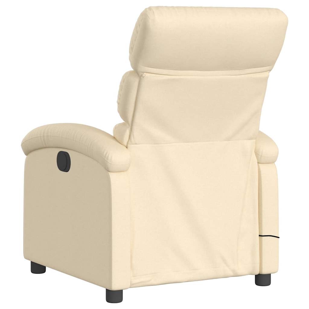Fauteuil inclinable de massage électrique crème tissu - XIOS