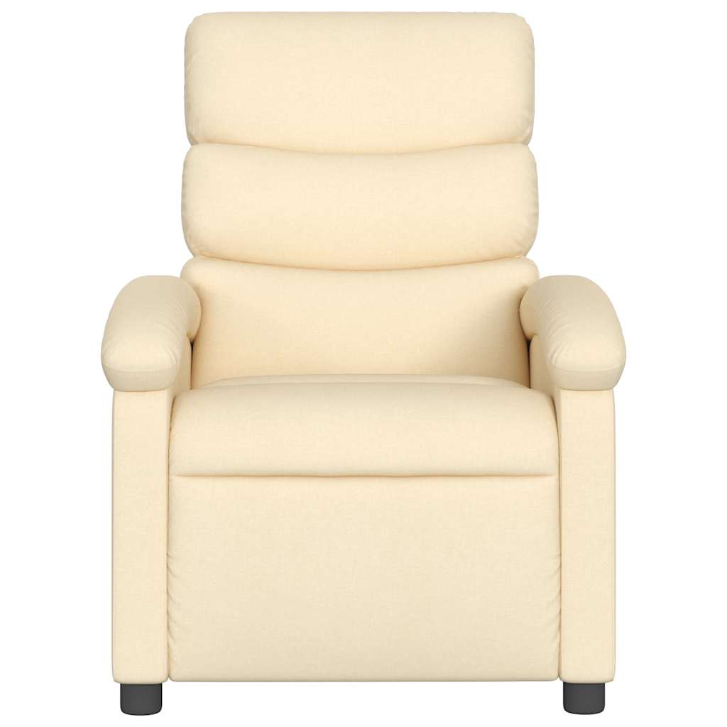 Fauteuil inclinable de massage électrique crème tissu - XIOS