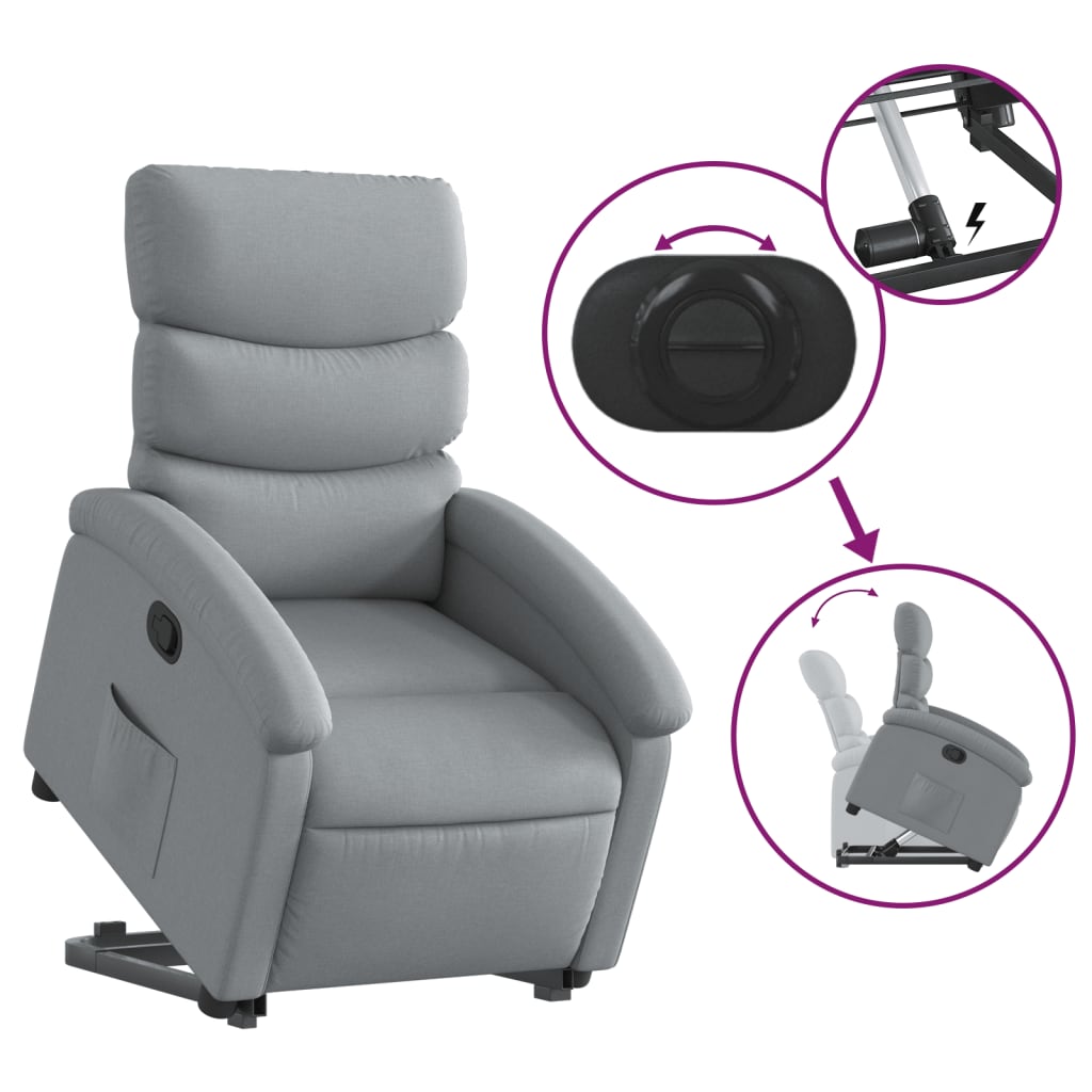 Fauteuil inclinable Gris clair Tissu - XIOS