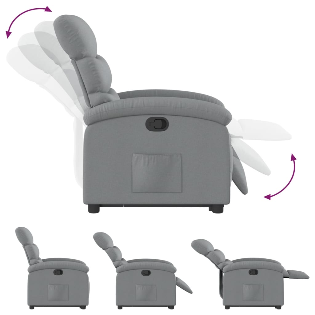 Fauteuil inclinable Gris clair Tissu - XIOS