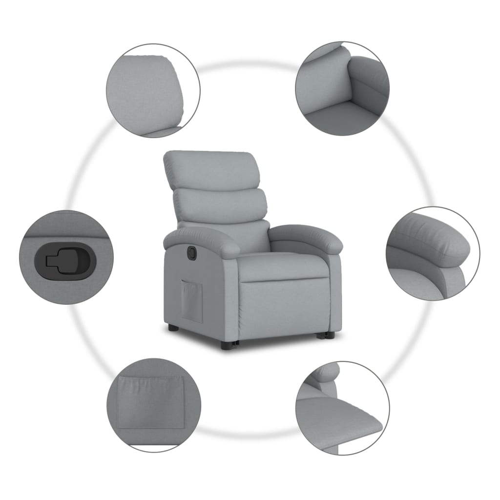Fauteuil inclinable Gris clair Tissu - XIOS