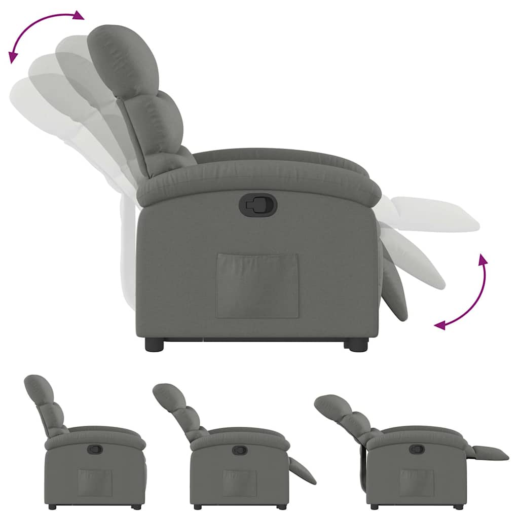 Fauteuil inclinable Gris foncé Tissu - XIOS