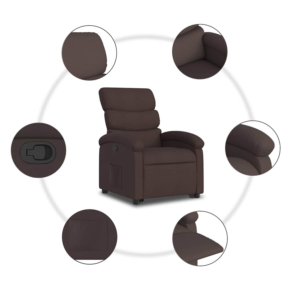 Fauteuil inclinable marron foncé tissu - XIOS
