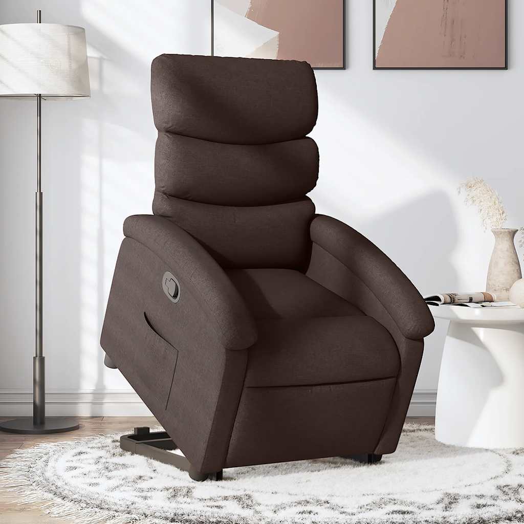Fauteuil inclinable marron foncé tissu - XIOS
