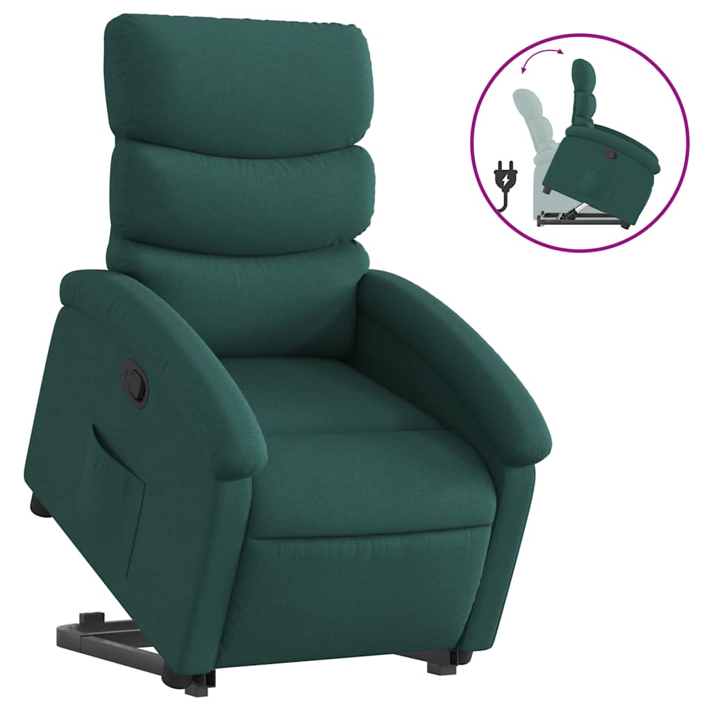Fauteuil inclinable vert foncé tissu - XIOS
