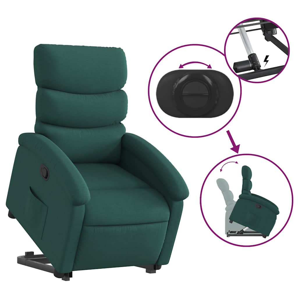 Fauteuil inclinable vert foncé tissu - XIOS