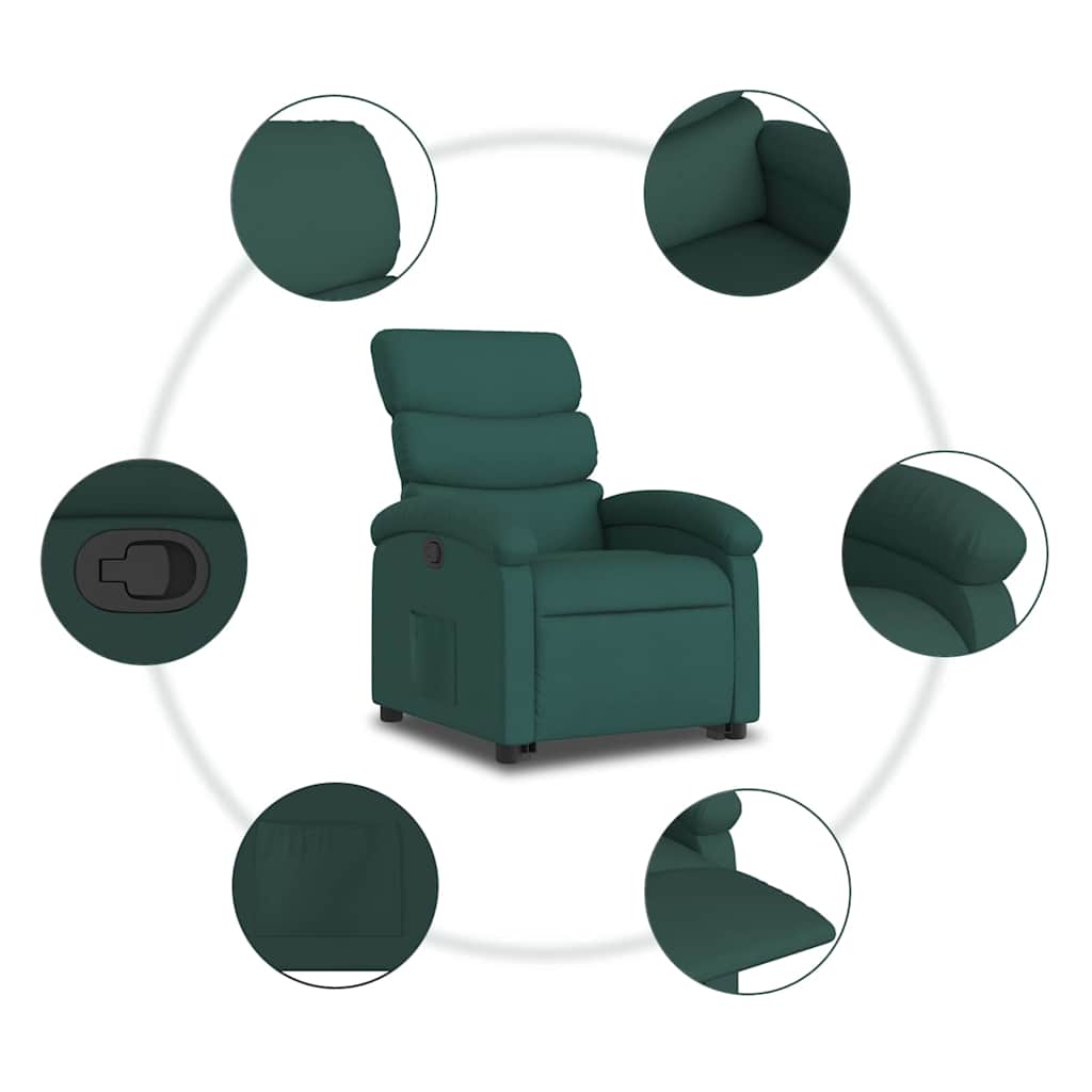 Fauteuil inclinable vert foncé tissu - XIOS