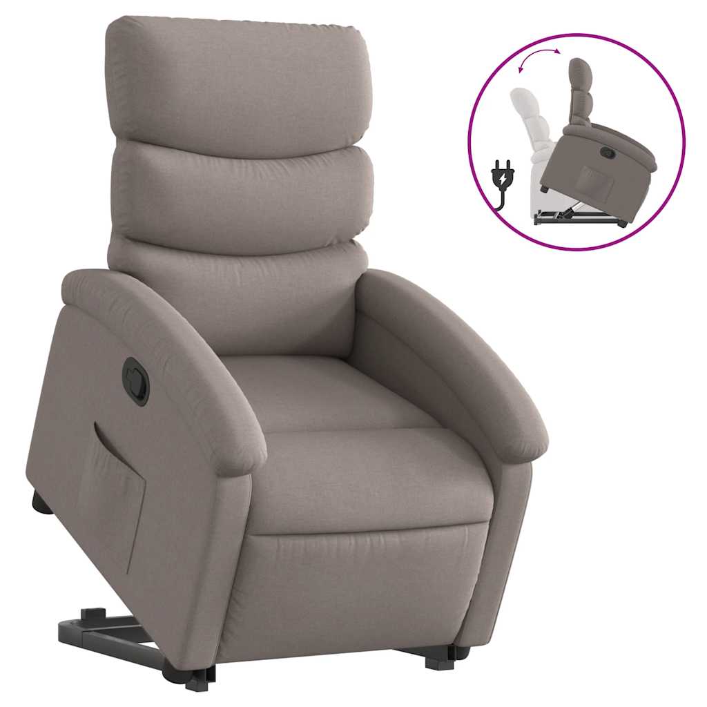 Fauteuil inclinable taupe tissu - XIOS