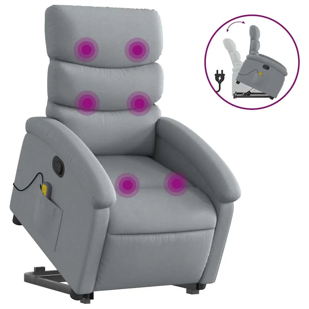 Fauteuil de massage inclinable Gris clair Tissu - XIOS
