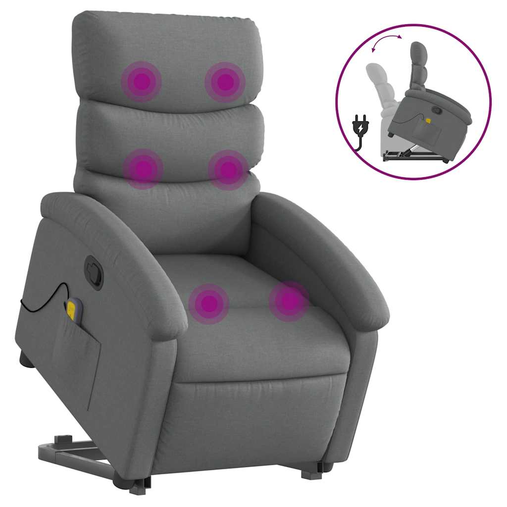 Fauteuil de massage inclinable Gris foncé Tissu - XIOS