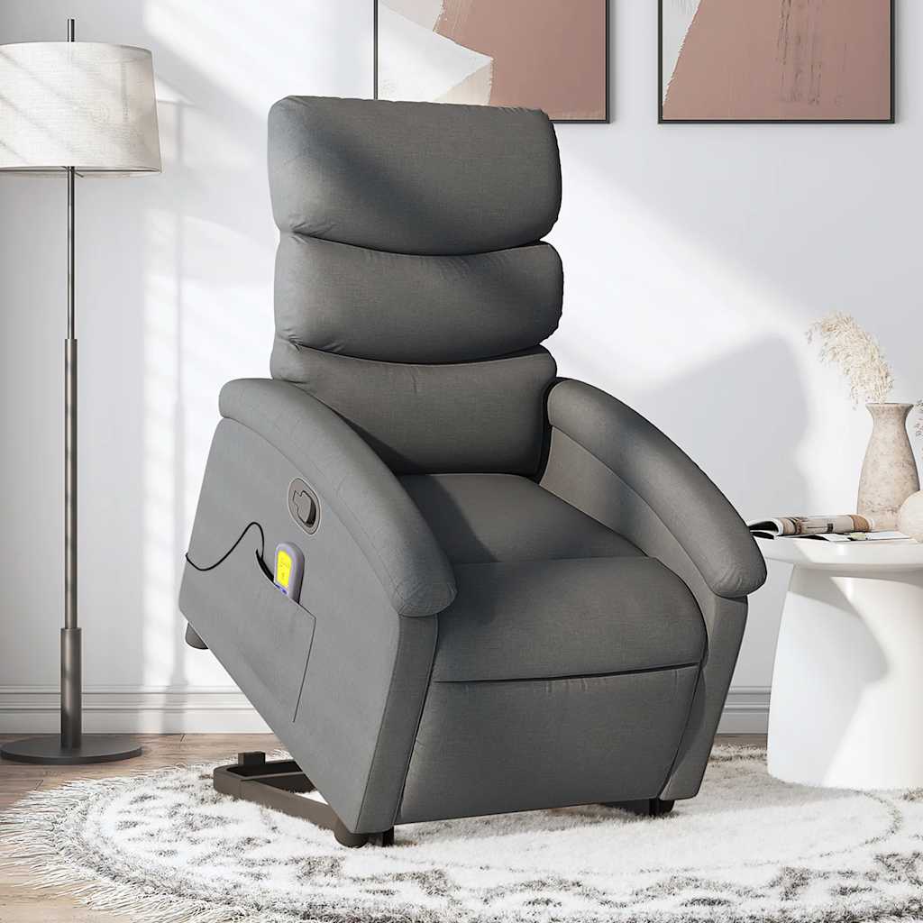 Fauteuil de massage inclinable Gris foncé Tissu - XIOS