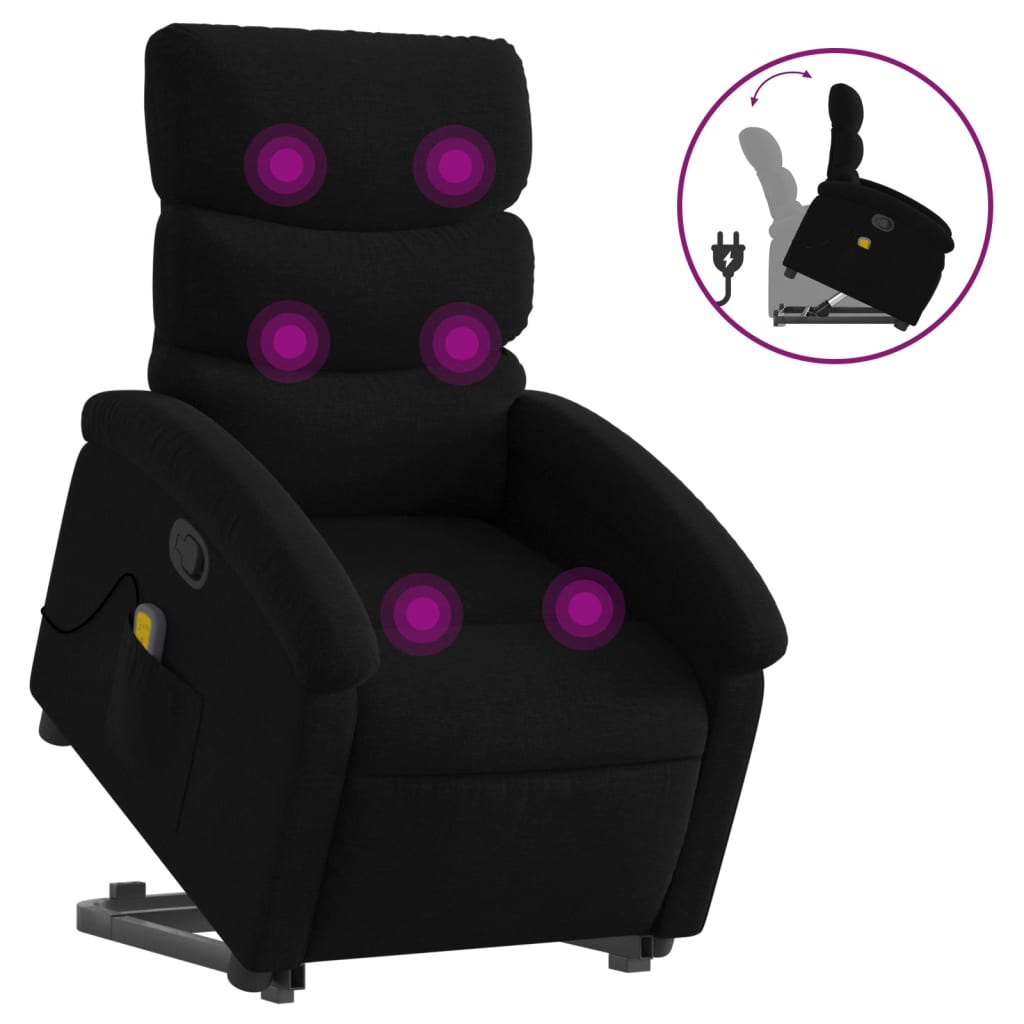 Fauteuil de massage inclinable Noir Tissu - XIOS