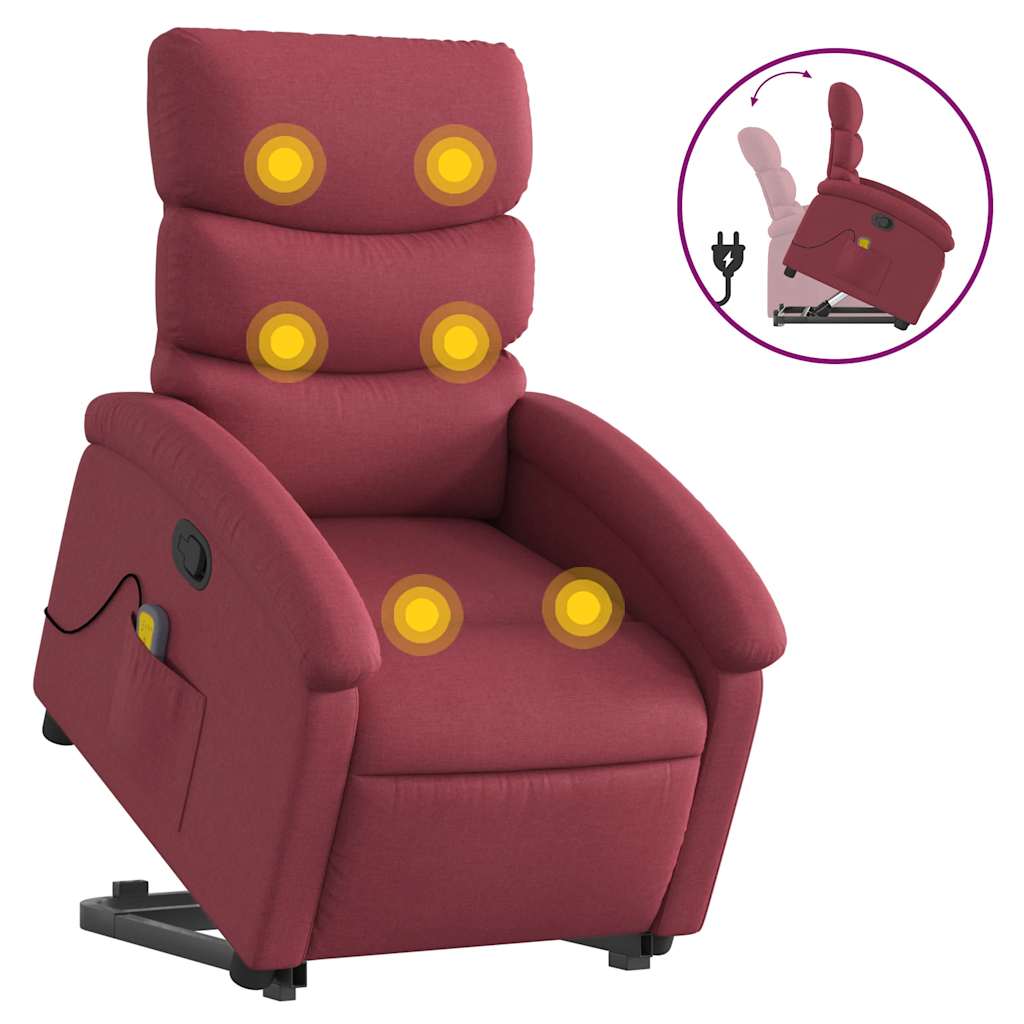Fauteuil inclinable de massage Rouge bordeaux Tissu - XIOS