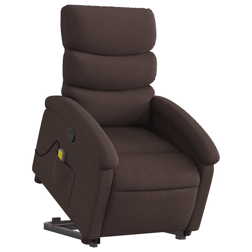 Fauteuil inclinable de massage Marron foncé Tissu