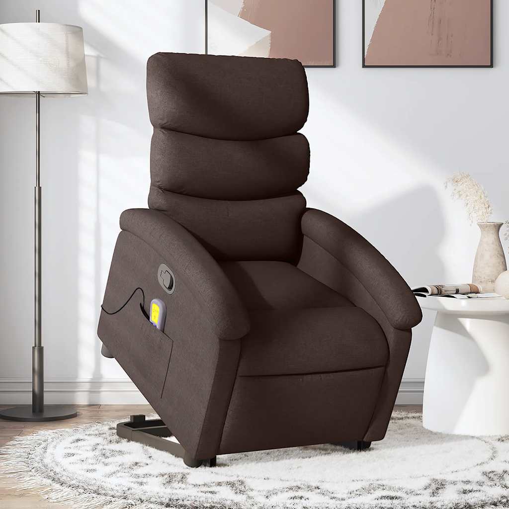 Fauteuil inclinable de massage Marron foncé Tissu - XIOS