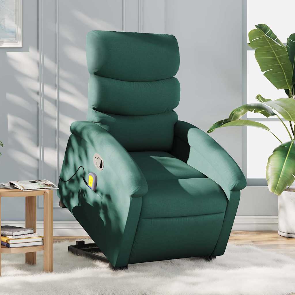 Fauteuil inclinable de massage Vert foncé Tissu - XIOS