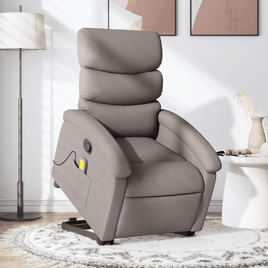 Fauteuil inclinable de massage Taupe Tissu - XIOS