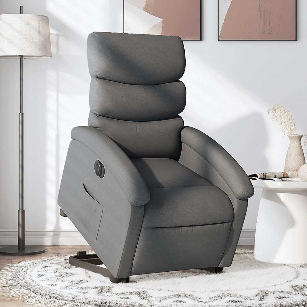 Fauteuil inclinable électrique gris foncé tissu - XIOS