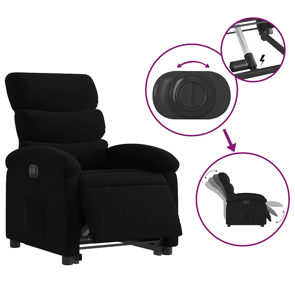 Fauteuil inclinable électrique noir tissu - XIOS