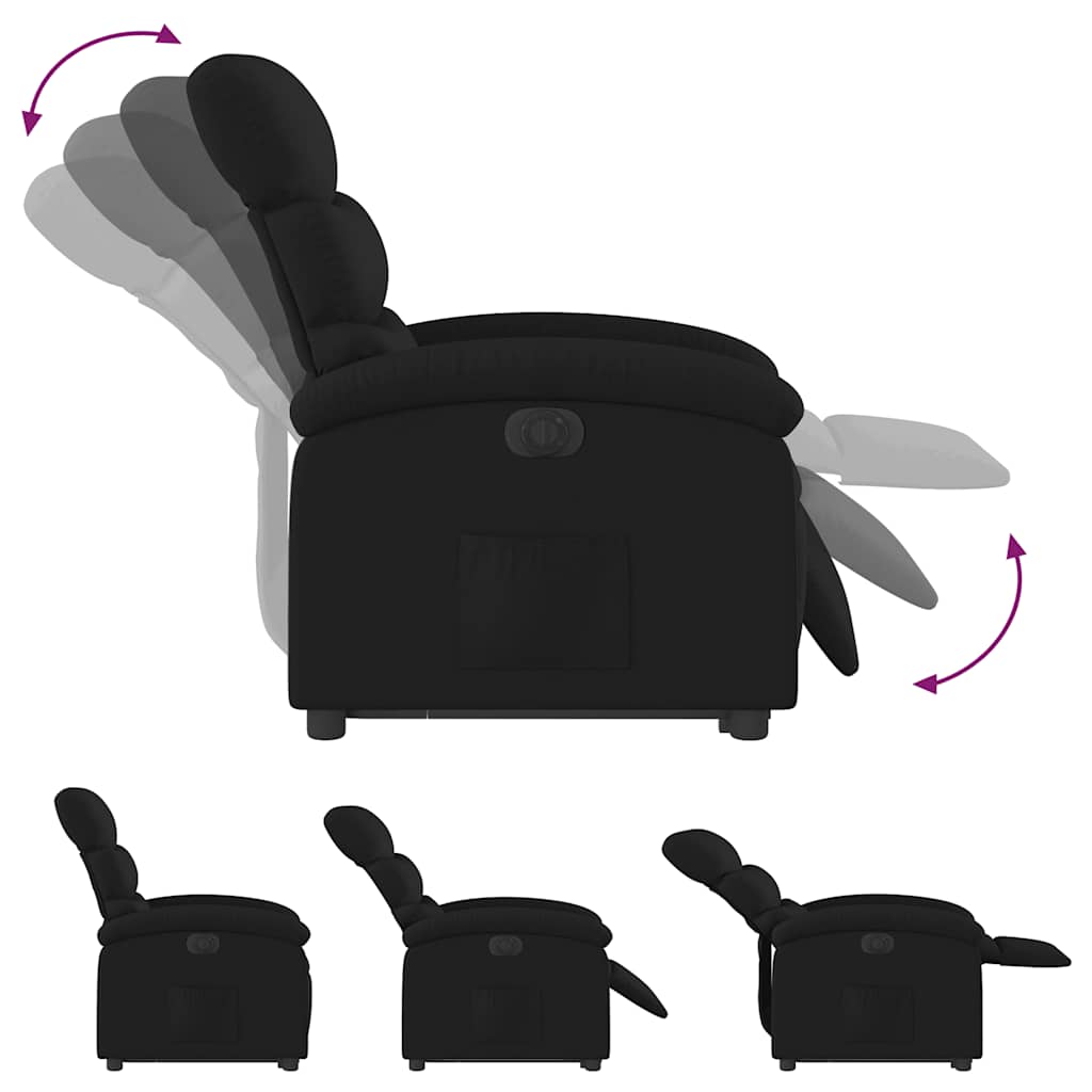 Fauteuil inclinable électrique noir tissu - XIOS