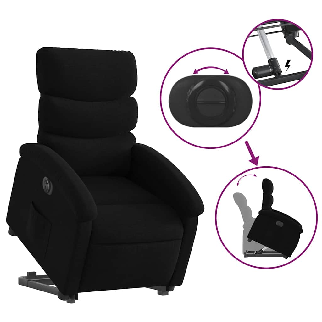 Fauteuil inclinable électrique noir tissu - XIOS