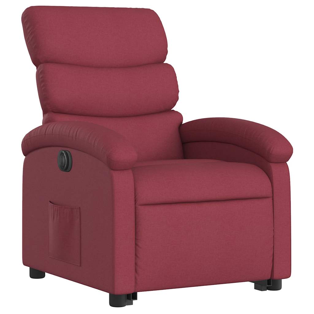 Fauteuil inclinable électrique rouge bordeaux tissu - XIOS