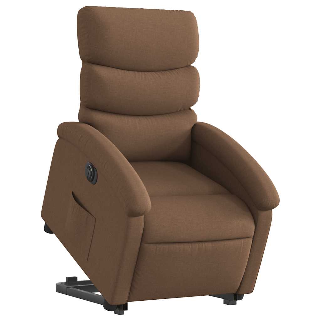 Fauteuil inclinable électrique marron tissu - XIOS