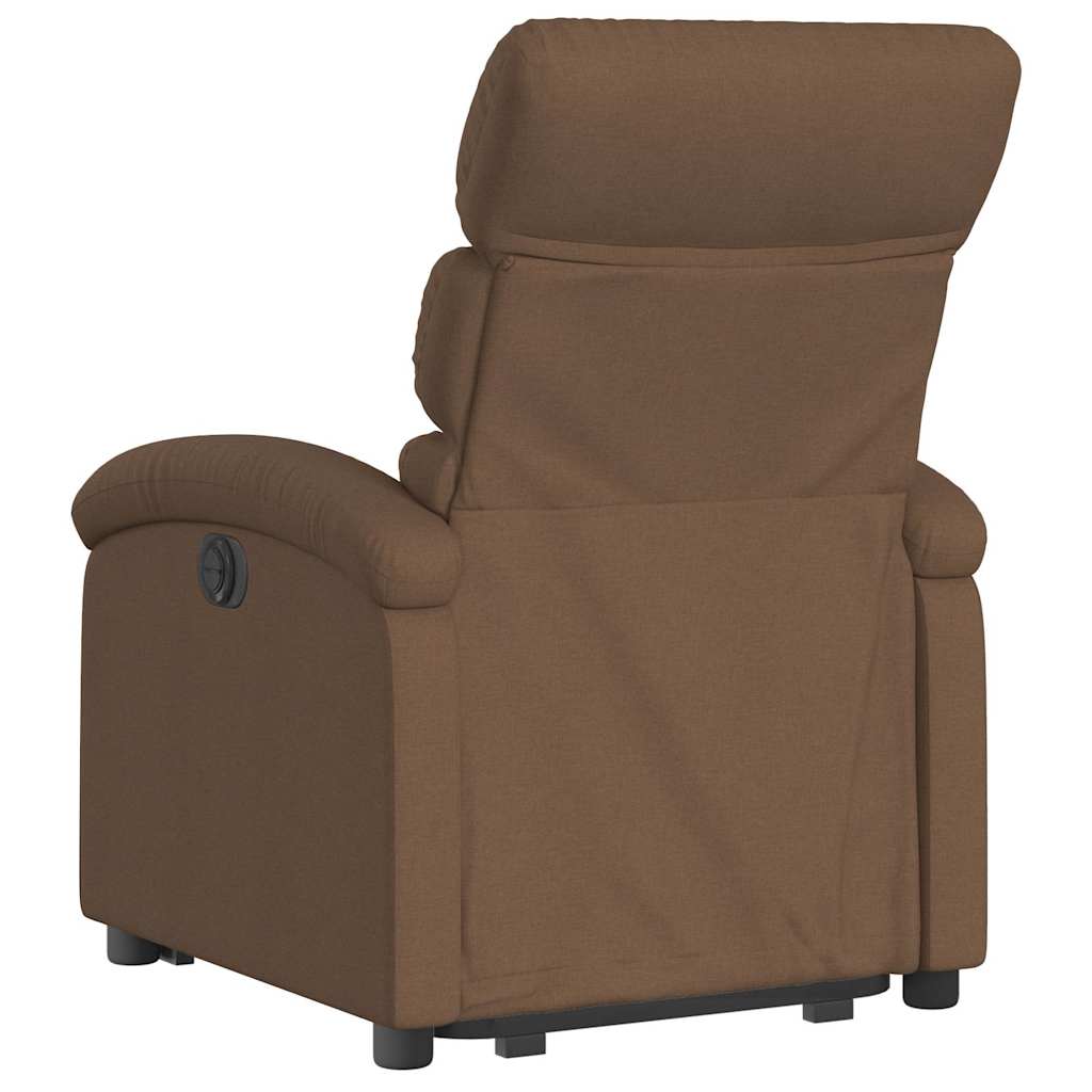 Fauteuil inclinable électrique marron tissu - XIOS
