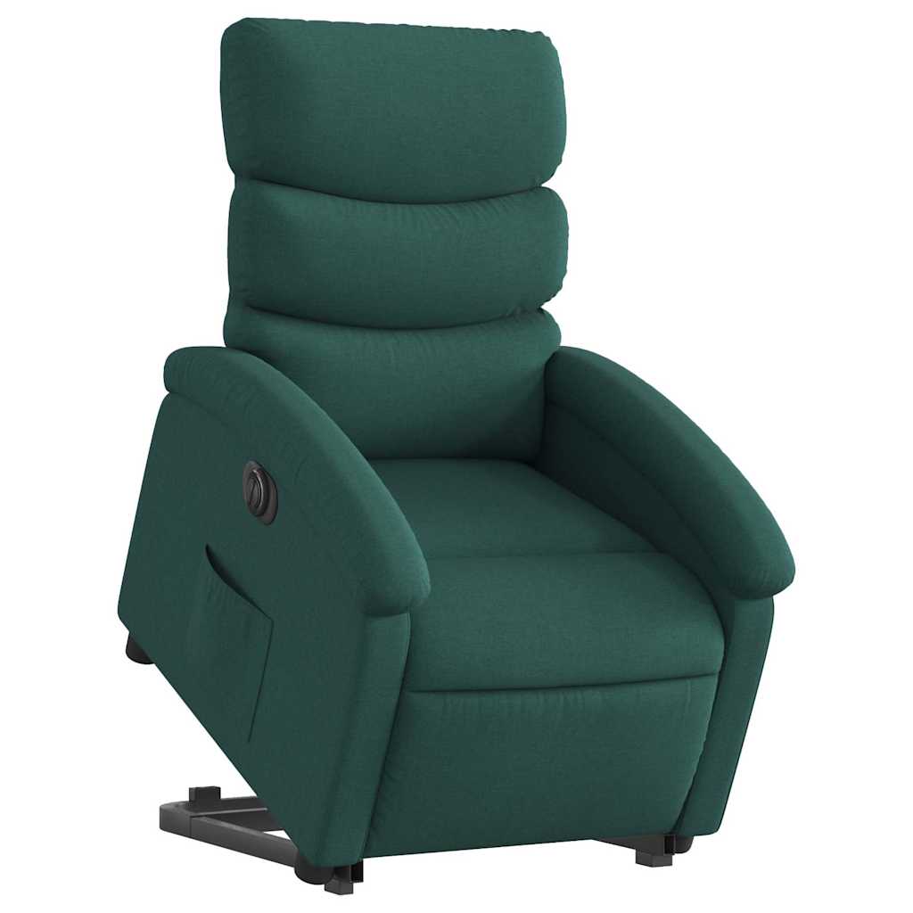 Fauteuil inclinable électrique vert foncé tissu - XIOS
