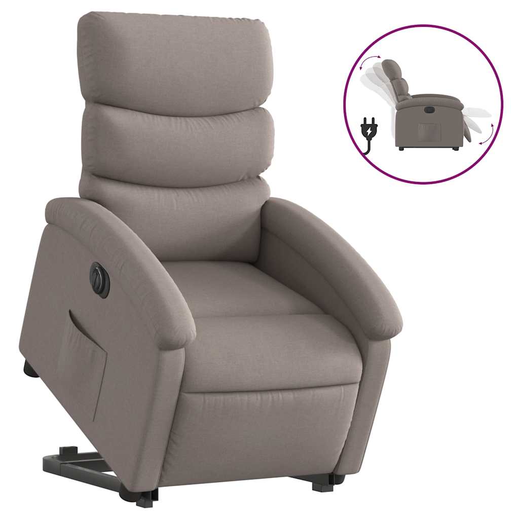 Fauteuil inclinable électrique taupe tissu - XIOS