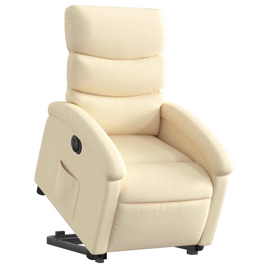 Fauteuil inclinable électrique crème tissu - XIOS