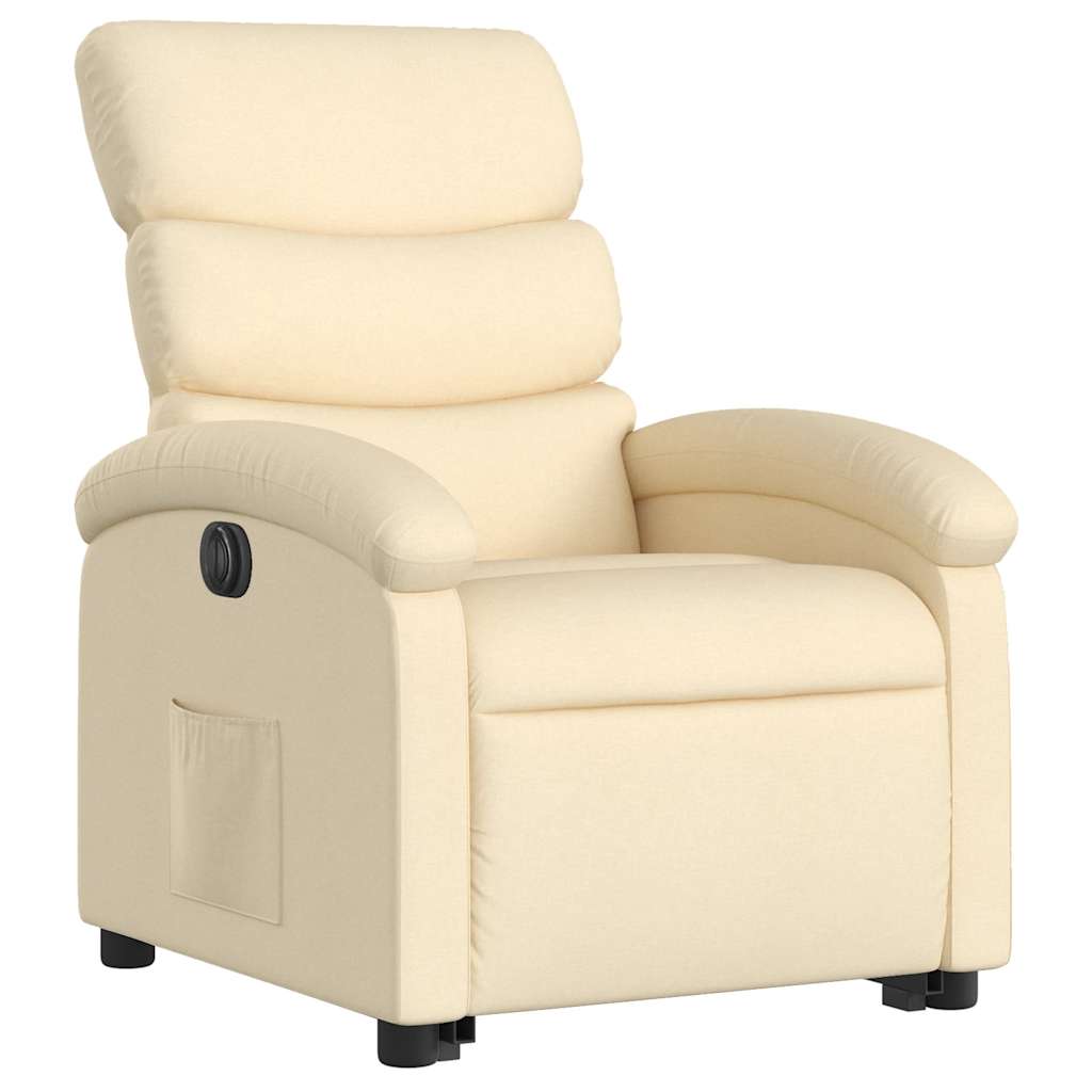 Fauteuil inclinable électrique crème tissu - XIOS