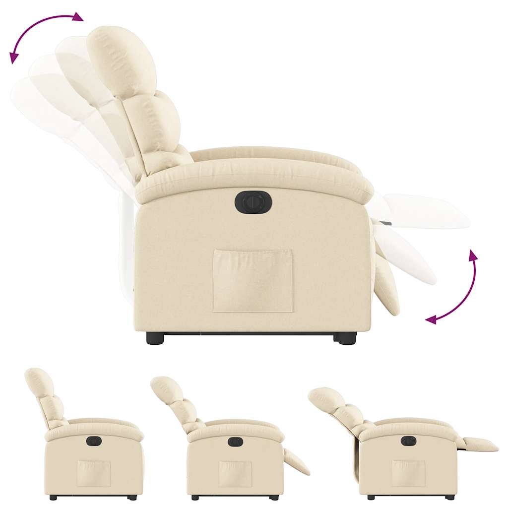 Fauteuil inclinable électrique crème tissu - XIOS